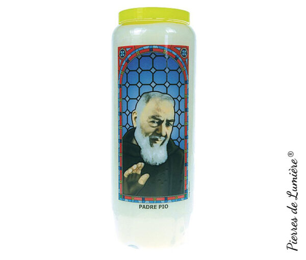 Neuvaine Padre Pio, 100% huile végétale avec prières au dos, faite pour se consumer sans interruption durant 9 jours (216 heures).