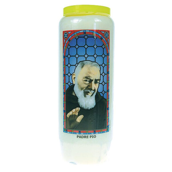 Neuvaine Padre Pio, 100% huile végétale avec prières au dos, faite pour se consumer sans interruption durant 9 jours (216 heures).