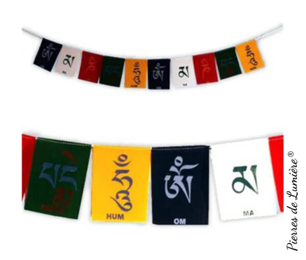 Drapeaux prière tibétains 8 signes auspicieux 25 X 21 X 205 cm