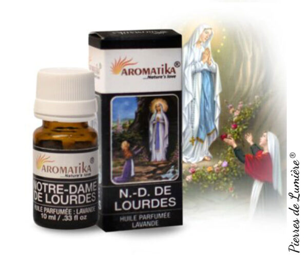 Huile Parfumée Aromatika Notre Dame de Lourdes, Pierres de Lumière, tarots, lithothérapie, bien-être, ésotérisme, oracles, livres, librairie, pendules, pierres roulées
