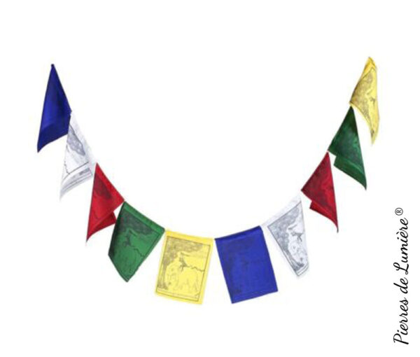 Drapeaux de prière tibet Les quatre amis – 20 X 15,5 cm