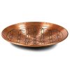 Assiette de cuivre motif fleur de vie