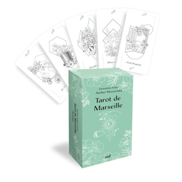 Tarot de Marseille - Jeu de cartes divinatoires: 79 cartes illustrées par la cartomancienne Atelier Moonchild - Pierres de Lumière